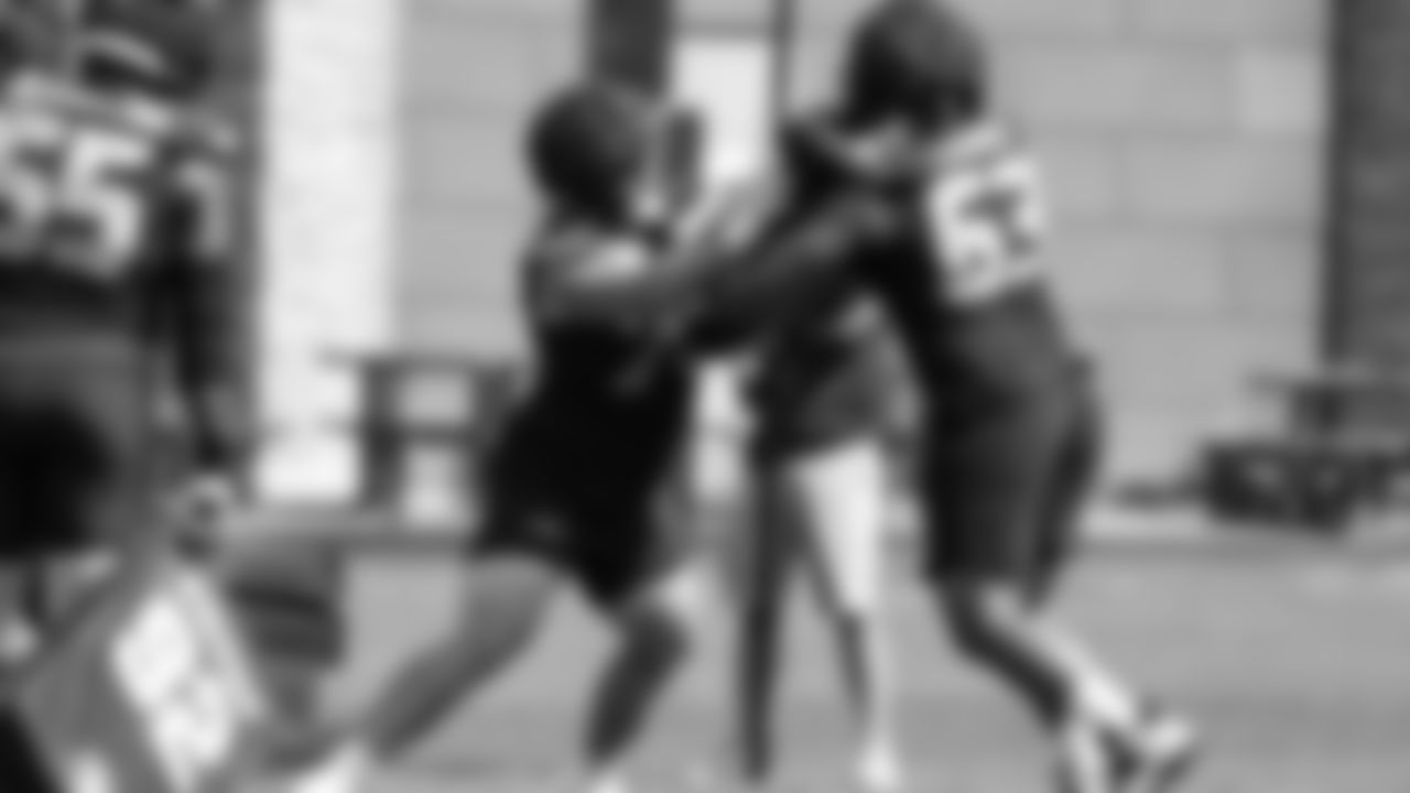 Seahawks guard Grey Zabel (76) and guard Sataoa Laumea (63) practiced on Thursday, August 28, 2025 at the Virginia Mason Athletic Center.