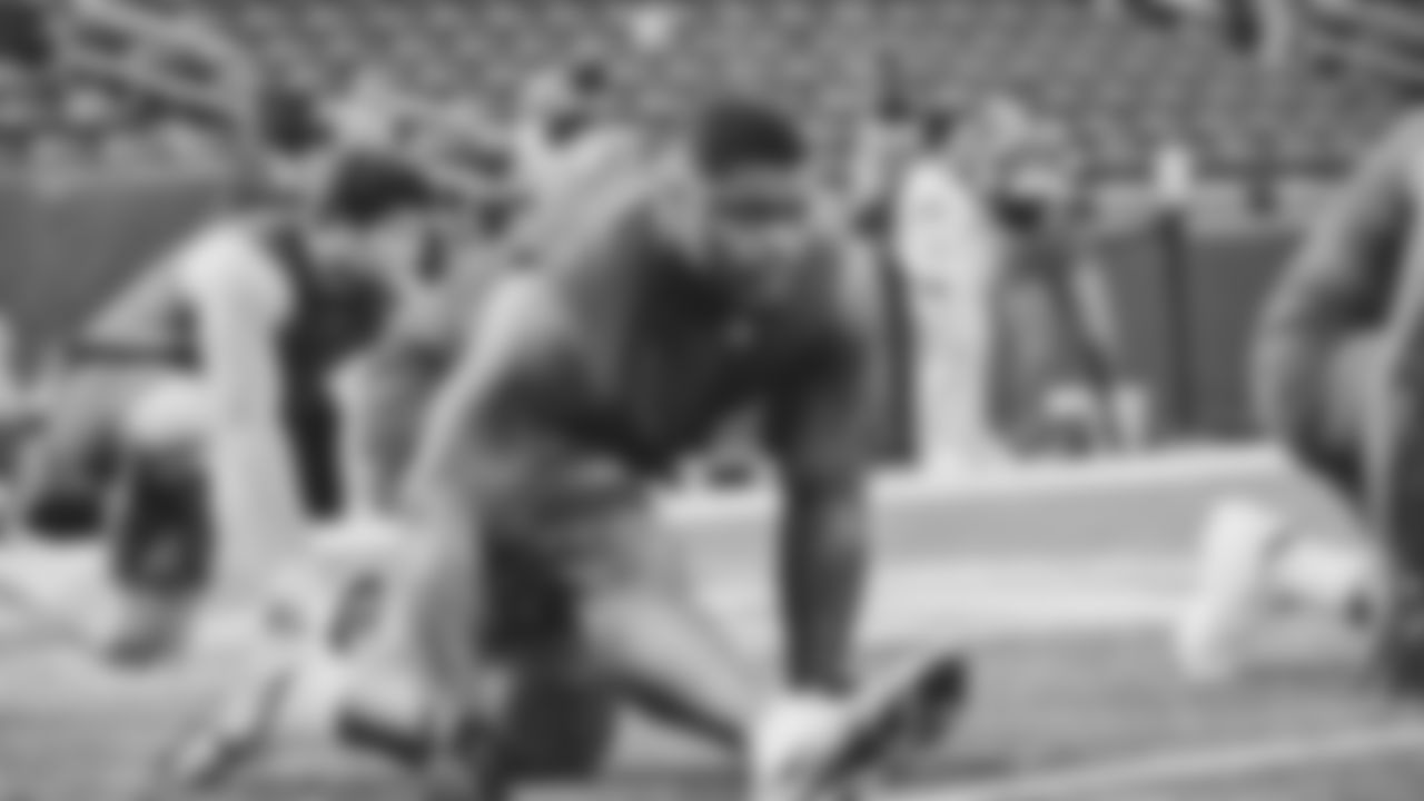 Seahawks defensive tackle Byron Murphy II (91) warms up at Lumen Field for the Week 5 matchup vs. the Tampa Bay Buccaneers.