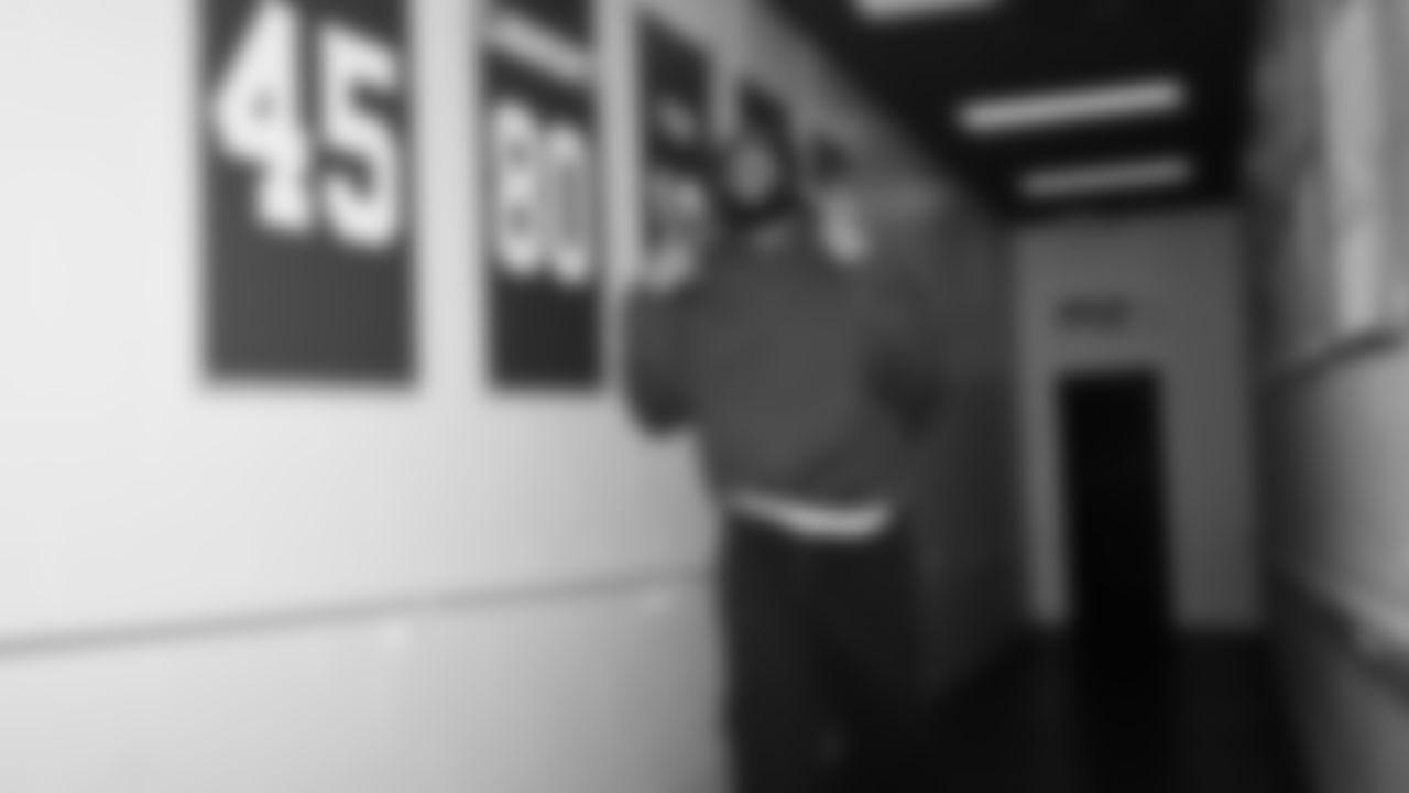 Seahawks tackle Josh Jones (74) arrived at Lumen Field for the Week 15 matchup vs. the Indianapolis Colts.