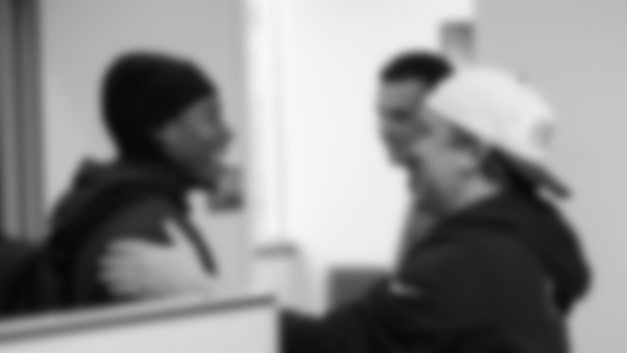 Seahawks wide receiver Rashid Shaeed (22) arrived at the Virginia Mason Athletic Center on Wednesday, November 5, 2025.