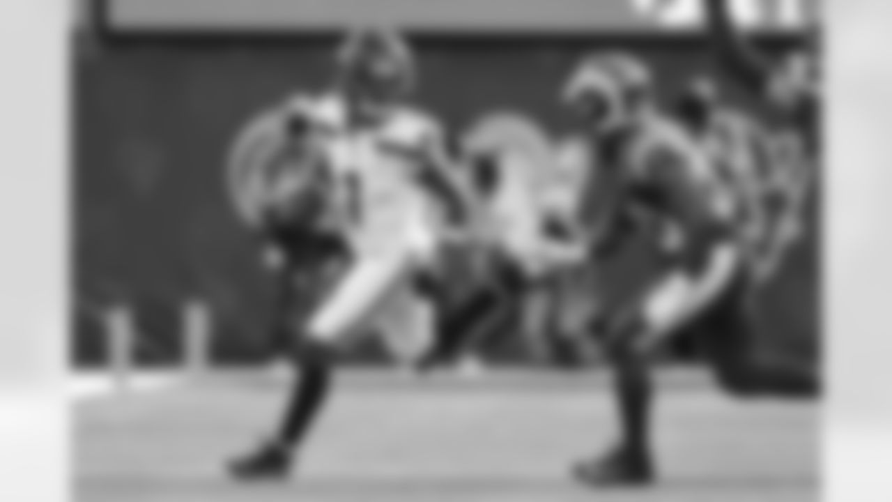 Seahawks wide receiver Jaelon Darden (1) at the Week 18 matchup against the Los Angeles Rams at SoFi Stadium on Sunday, January 5, 2025.
