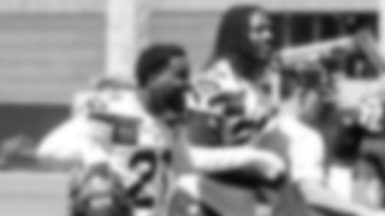 Seahawks cornerback Devon Witherspoon (21) and cornerback Riq Woolen (27) participated in a workout on day three of OTAs on Friday, May 30, 2025 at the Virginia Mason Athletic Center.