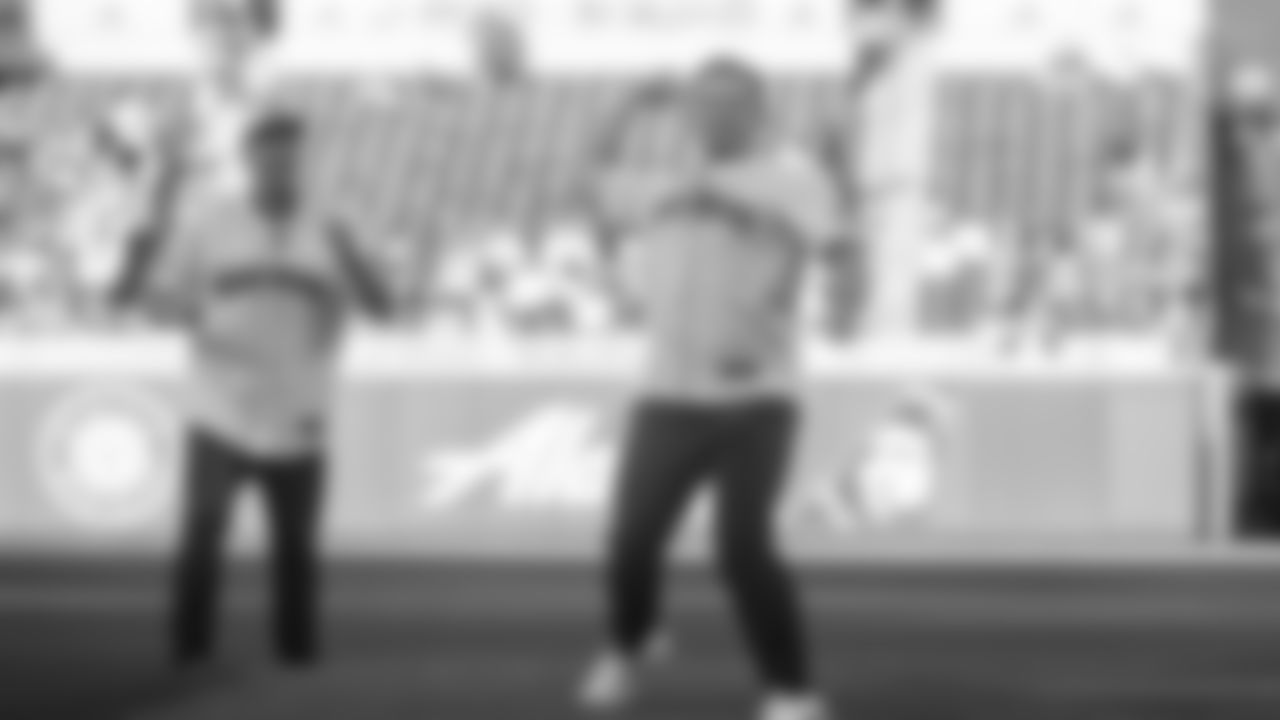 Seahawks head coach Mike Macdonald was joined by comedian Adam Ray as they tossed out the first pitch for the Mariners vs. Yankees game on May 12, 2025 at T-Mobile Park.