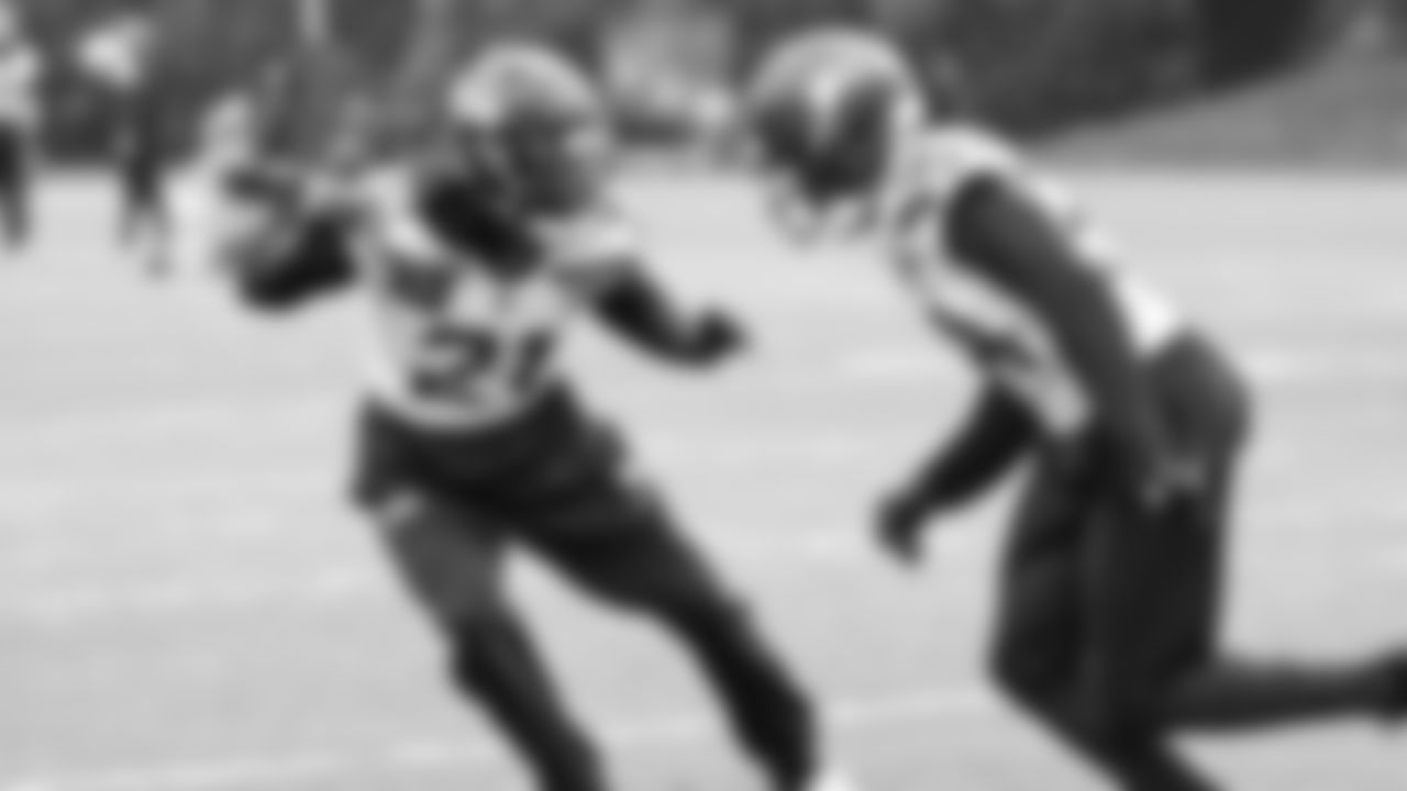 Seahawks cornerback Devon Witherspoon (21) practiced on Thursday, January 29, 2026 at the Virginia Mason Athletic Center.