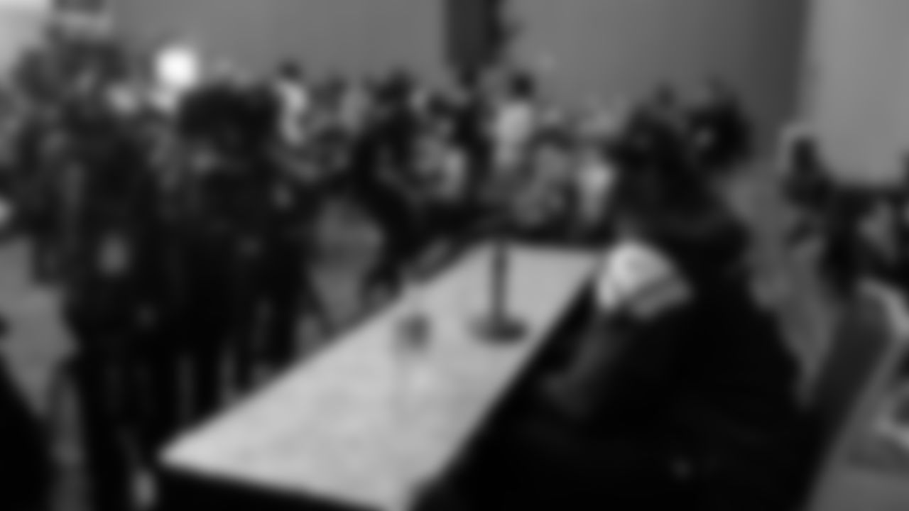 Seahawks safety Nick Emmanwori (3) at day three of press conference media availability on February 5, 2026.