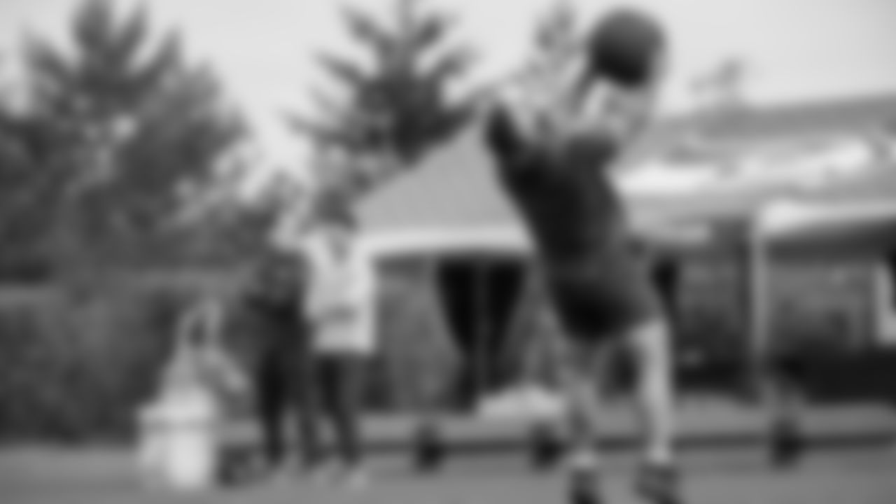 Seahawks tackle Abraham Lucas (72) participated in a workout on April 30, 2025 at the Virginia Mason Athletic Center.