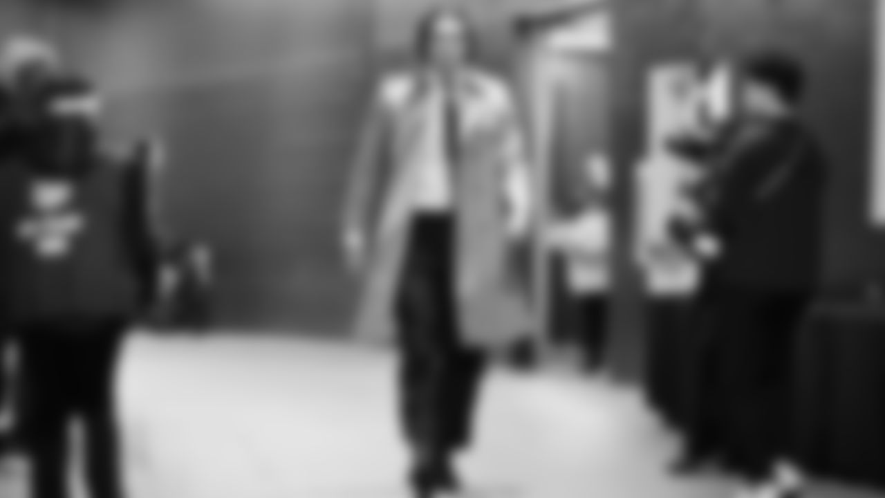 Seahawks tight end AJ Barner (88) arrived at Lumen Field for the NFC divisional round game vs. the San Francisco 49ers on January 17, 2026.