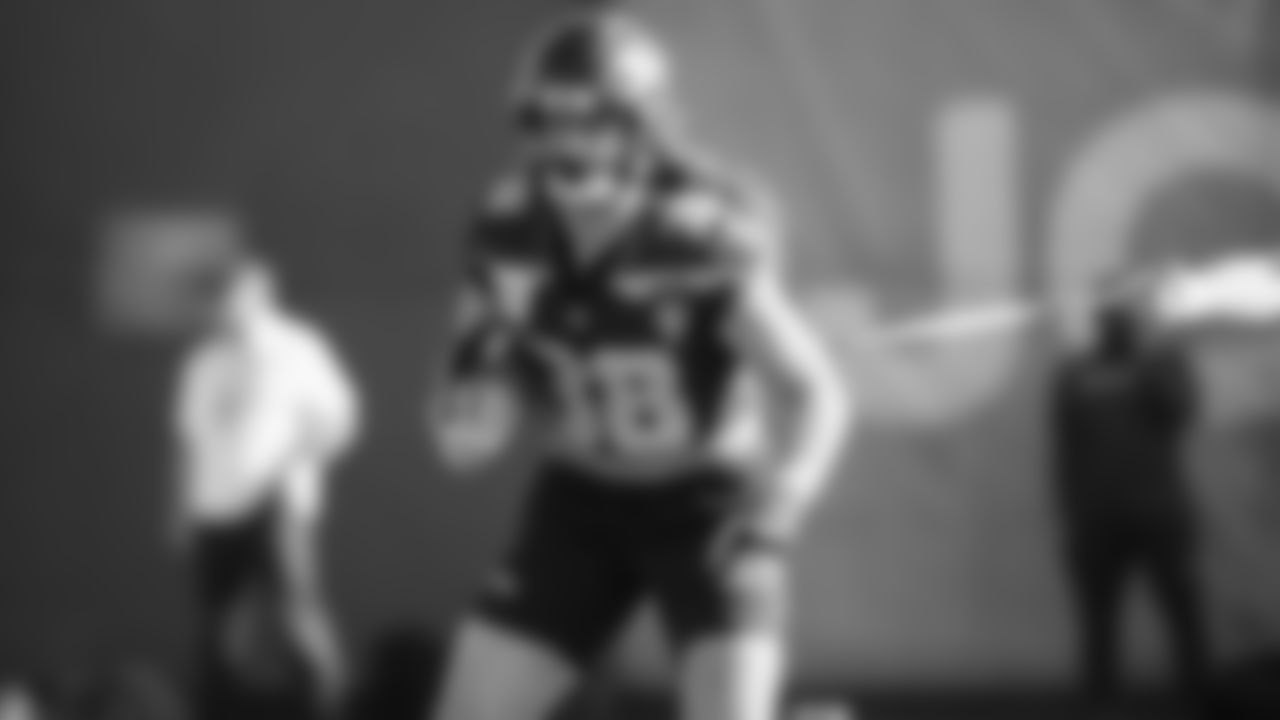 Seahawks fullback Brady Russell (38) practiced on February 5, 2026 in San Jose, California.