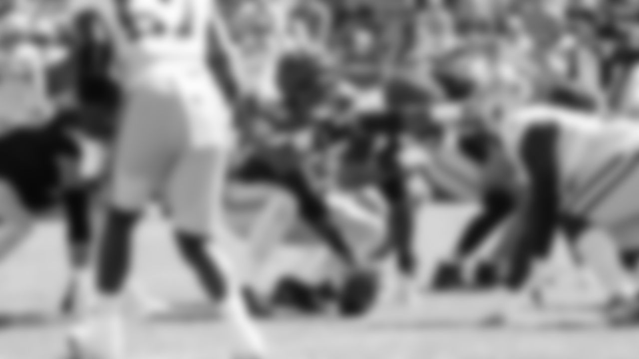 Seahawks center Olu Oluwatimi (55) participated in a joint practice with the Packers at Ray Nitschke Field in Green Bay, Wisconsin.