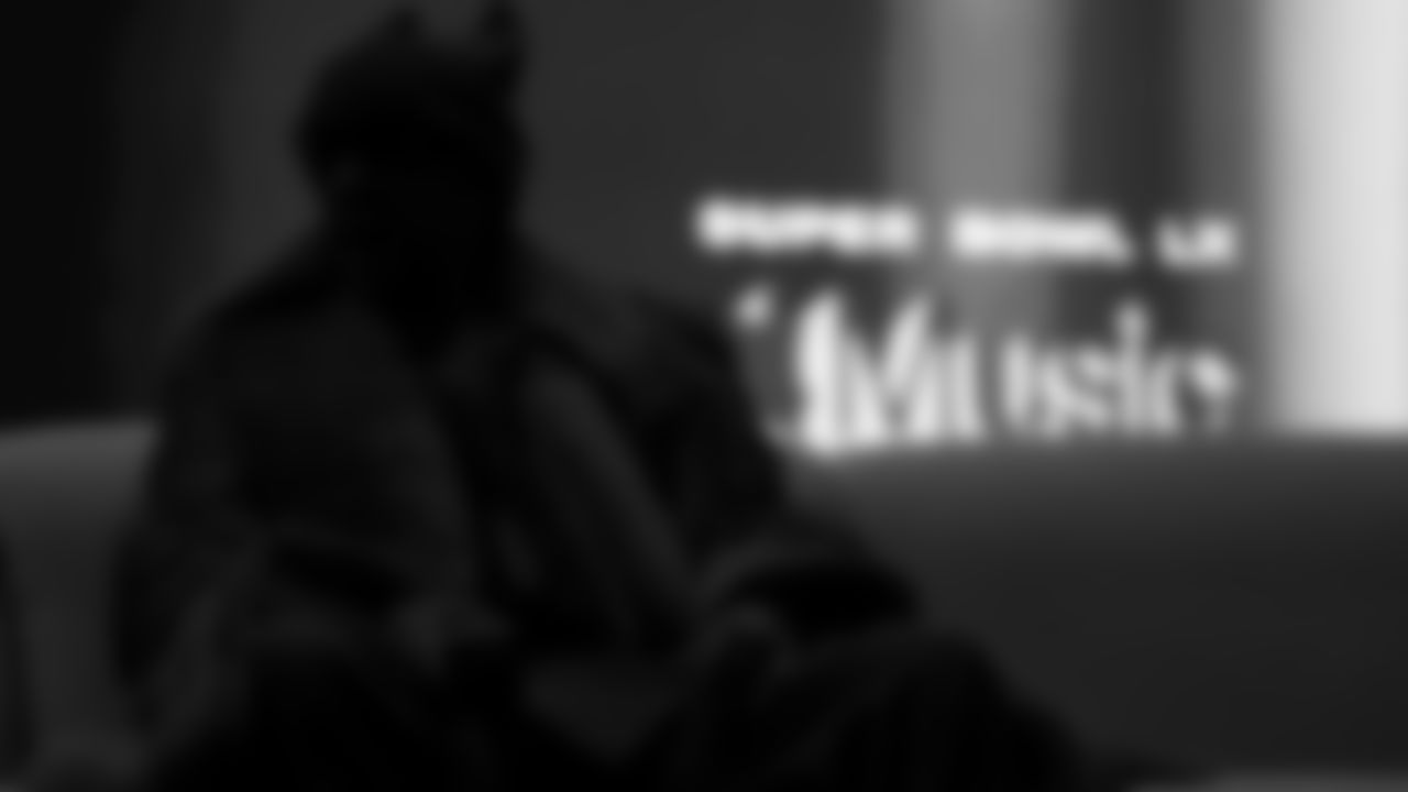 Bad Bunny speaks to the media at the Apple Music Halftime Show press conference ahead of the Super Bowl 60 football game on Thursday, February 5, 2026 in San Francisco. (Logan Bowles/NFL)