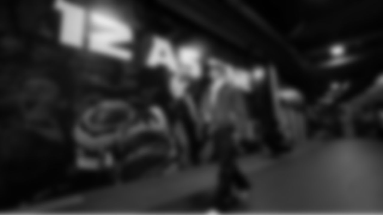 At 10:30 a.m., Seahawks receiver Jaxon Smith-Njigba arrives at Lumen Field and walked into the home locker room.