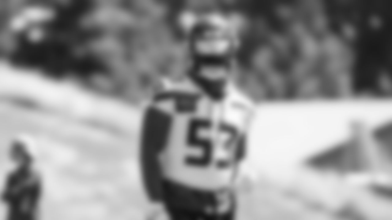 Seahawks linebacker Boye Mafe (53) participated in a workout on day one of minicamp on Tuesday, June 10, 2025 at the Virginia Mason Athletic Center.