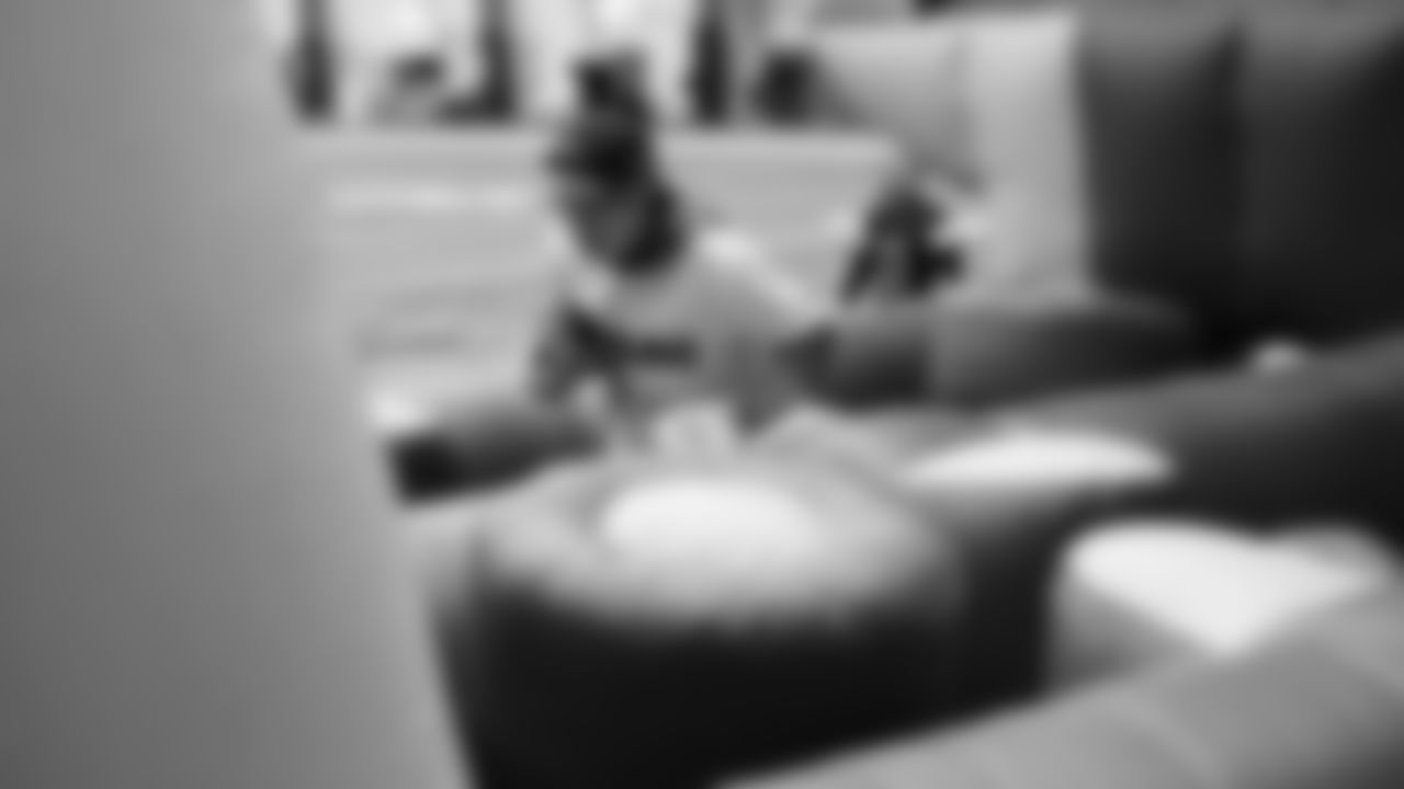 The Seahawks Women's Association packed girls flag kits and hosted a free girls flag football camp at the Seahawks training facility on Saturday, November 8, 2025.