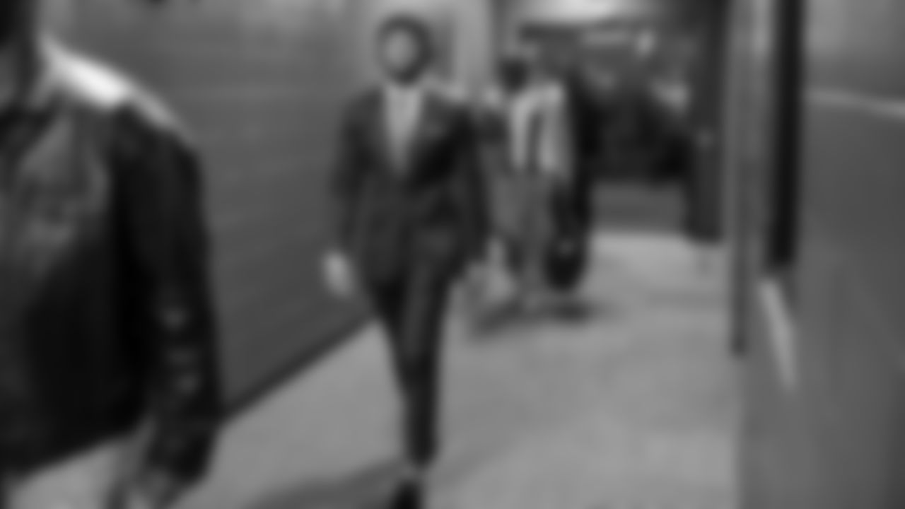 Seahawks wide receiver Cody White (82) arrived at Northwest Stadium for the Sunday Night Football matchup at the Washington Commanders in Week 9.