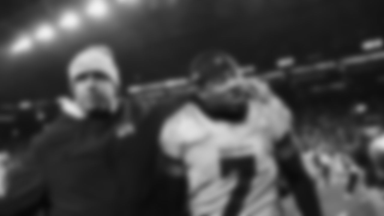 The Seahawks celebrated the 38-37 overtime-win vs. the L.A. Rams in Week 16.