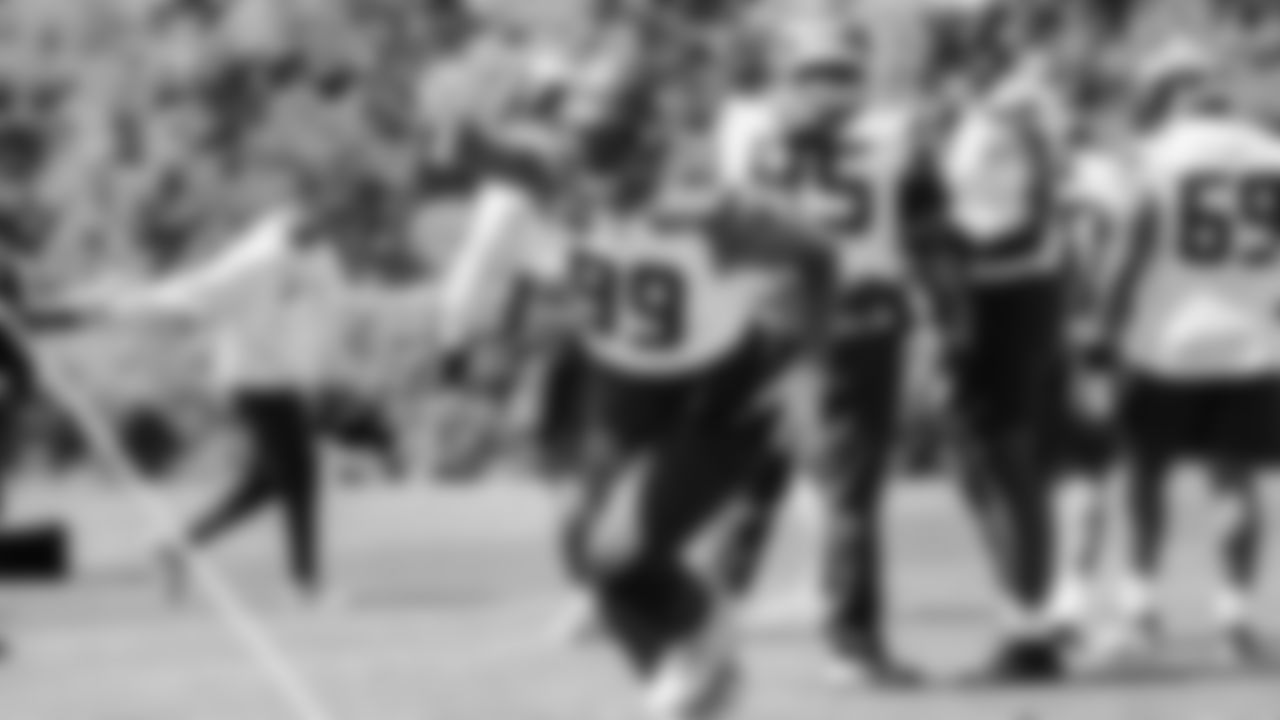 Seahawks defensive end Leonard Williams (99) participated in a workout on day three of OTAs on Friday, May 30, 2025 at the Virginia Mason Athletic Center.