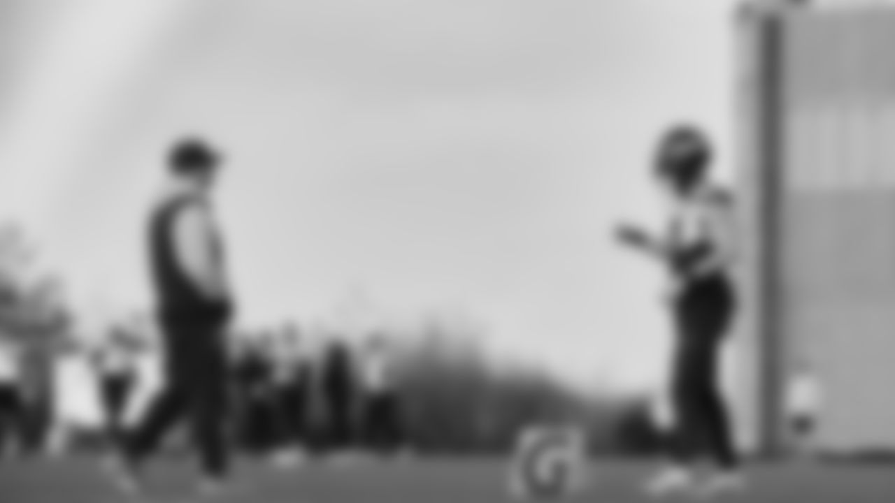 Seahawks head coach Mike Macdonald and wide receiver Cooper Kupp (10) at practice on Wednesday, December 24, 2025 at the Virginia Mason Athletic Center.