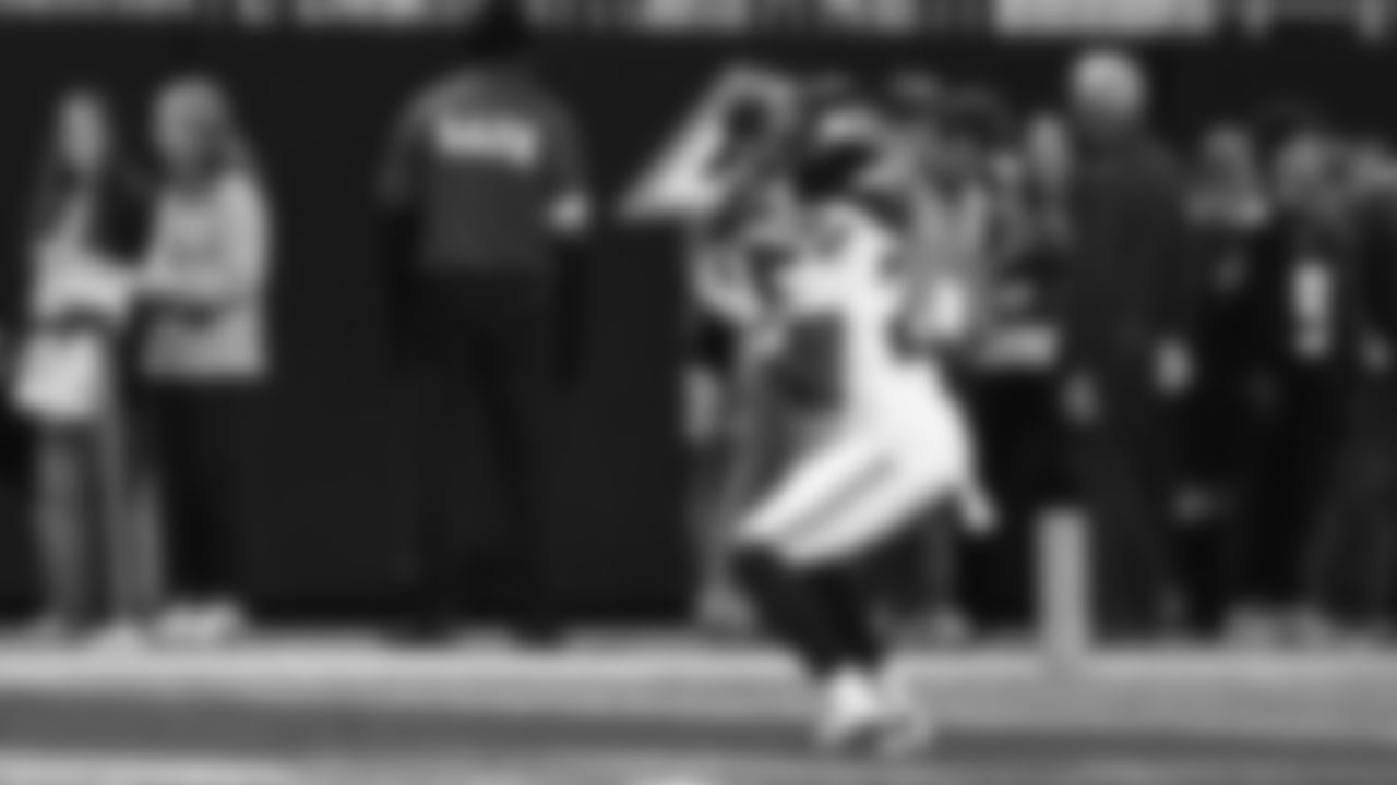 Seahawks wide receiver Rashid Shaheed (22) warms up at Mercedes-Benz Stadium for the Week 14 matchup vs. the Atlanta Falcons.