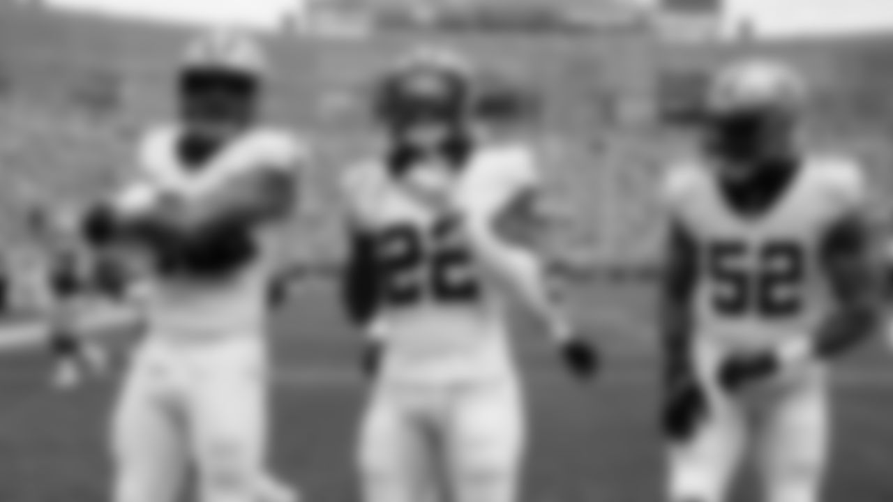 New Orleans Saints wide receiver Rashid Shaheed (22) celebrates after returning a punt for a touchdown during the first half of an NFL football game against the Green Bay Packers Sunday, Sept. 24, 2023, in Green Bay, Wis. (AP Photo/Morry Gash)