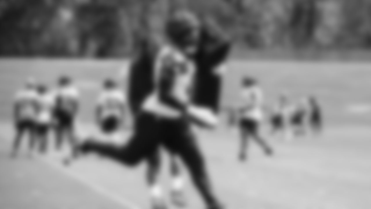 Seahawks defensive end DeMarcus Lawrence (0) practiced on August 19, 2025 at the Virginia Mason Athletic Center.