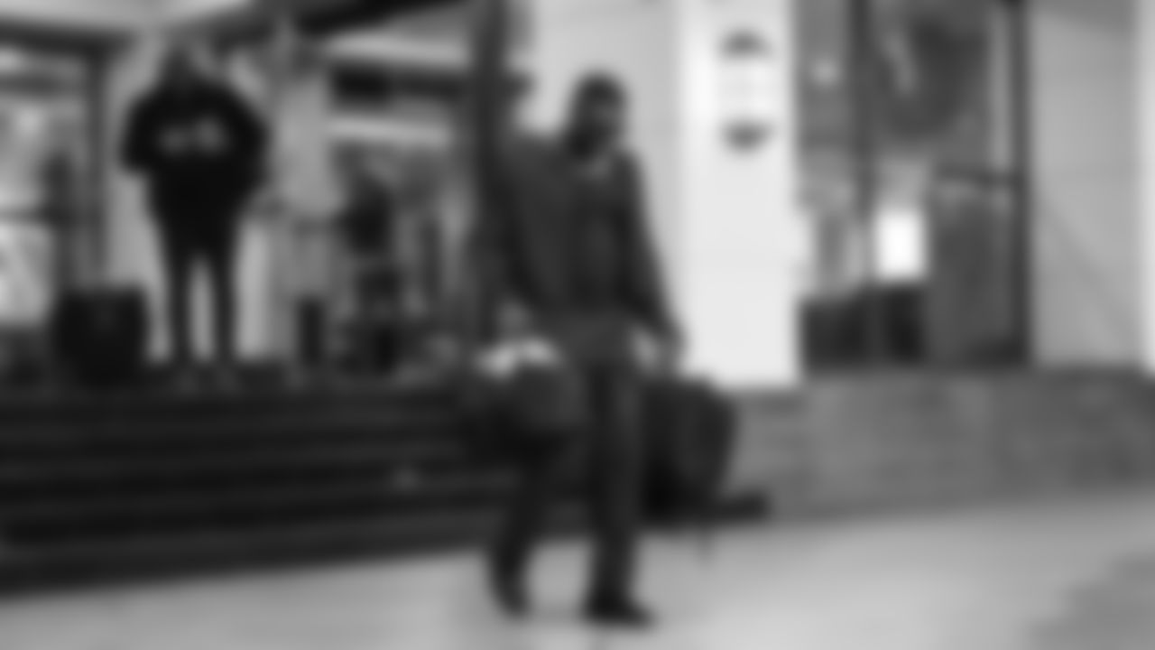 Seahawks wide receiver Dareke Young (83) departed the team hotel for the Week 14 matchup vs. the Atlanta Falcons.