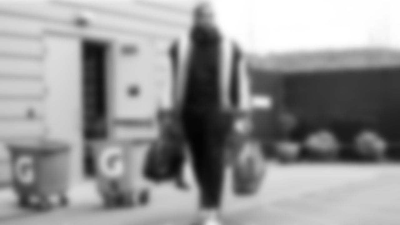 Seahawks defensive end Leonard Williams (99) departed the Virginia Mason Athletic Center for the Week 12 trip to Nashville, Tennessee on Friday, November 21, 2025.