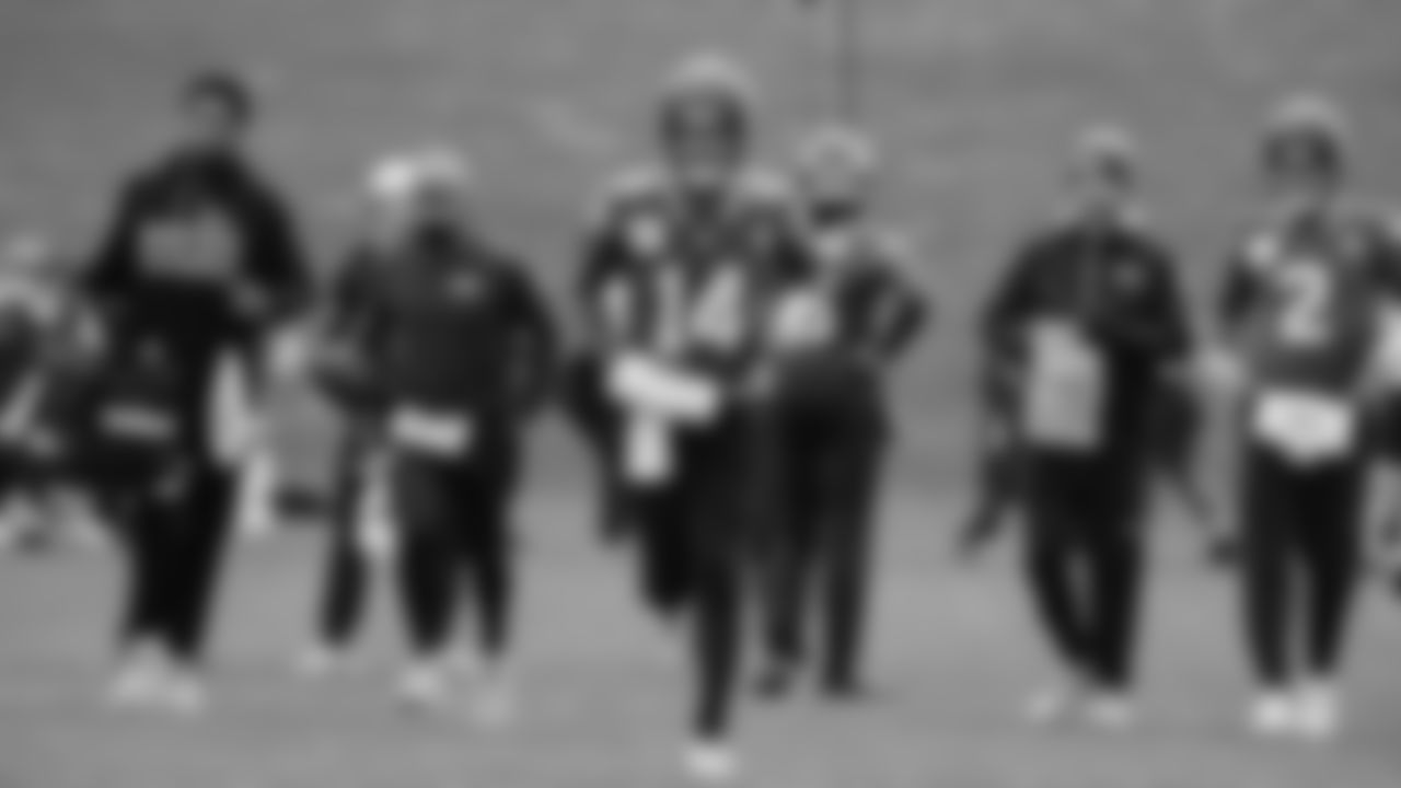 Seahawks quarterback Sam Darnold (14) practiced on Wednesday, December 24, 2025 at the Virginia Mason Athletic Center.