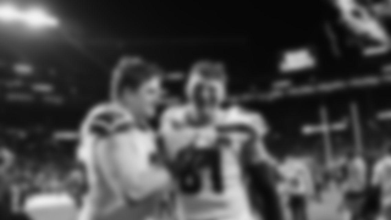 The Seahawks celebrated the win vs. the 49ers at Levi's Stadium in Week 18.