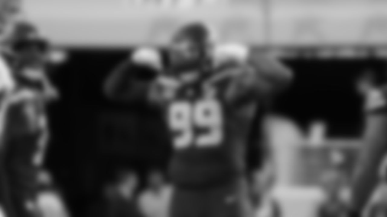 Seahawks defensive tackle Leonard Williams (99) vs. the New England Patriots in Super Bowl LX.