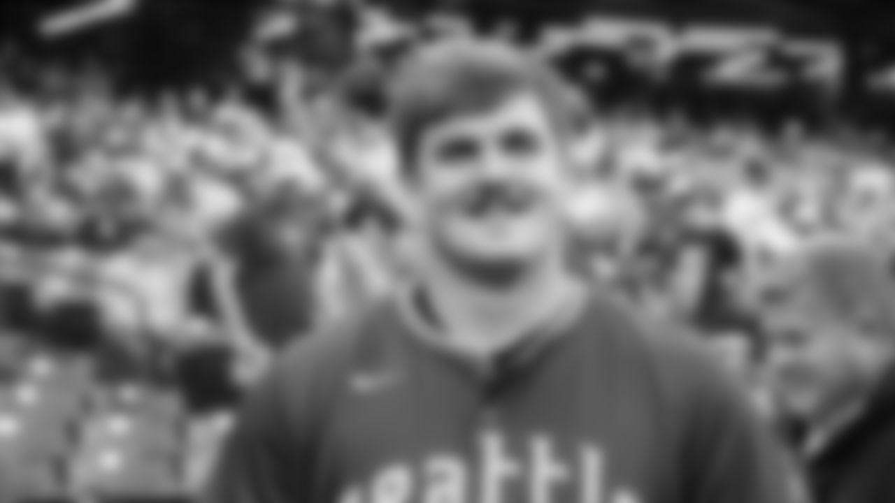 Seahawks guard Grey Zabel (76) threw the ceremonial first pitch for the Mariners vs. Twins game on Friday, May 30, 2025 at T-Mobile Park.