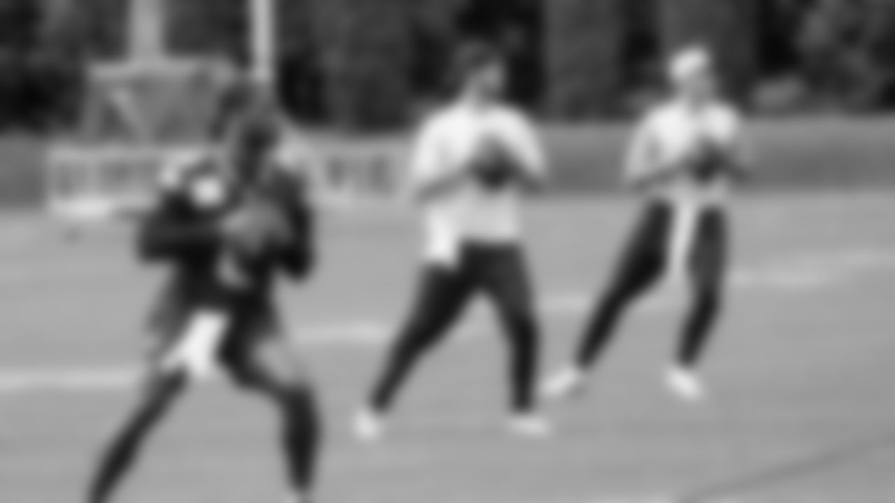 Seahawks quarterback Sam Darnold (14) participated in the Seahawks 2025 offseason workout program.