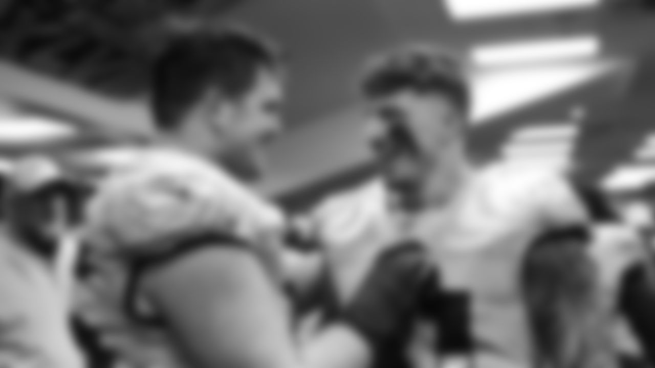 The Seahawks celebrated the 38-37 overtime-win vs. the L.A. Rams in Week 16.