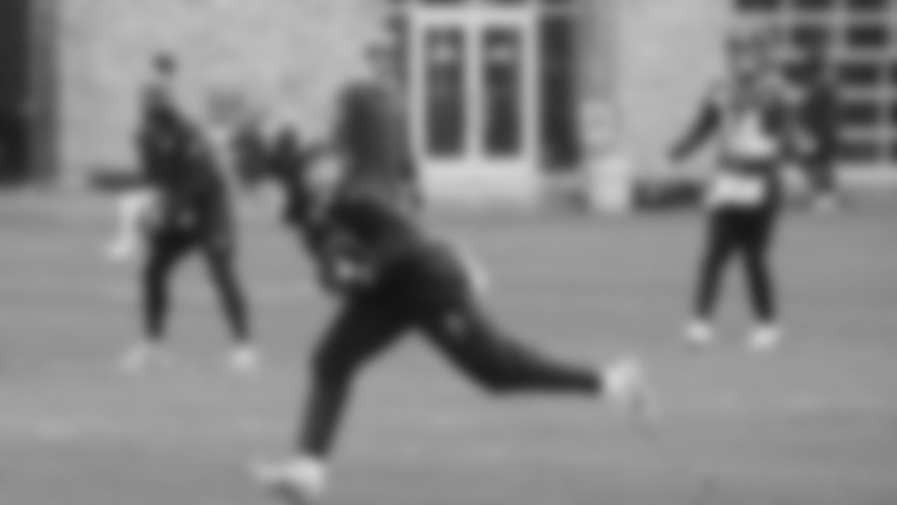 Seahawks quarterback Sam Darnold (14) and wide receiver Jaxon Smith-Njigba (11) practiced on Wednesday, January 7, 2026 at the Virginia Mason Athletic Center.