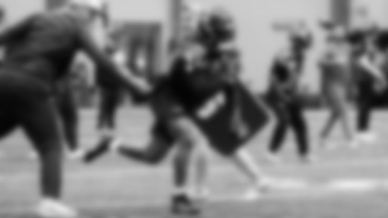 Seahawks running back Cam Akers (30) practiced on Wednesday, December 10, 2025 at the Virginia Mason Athletic Center.