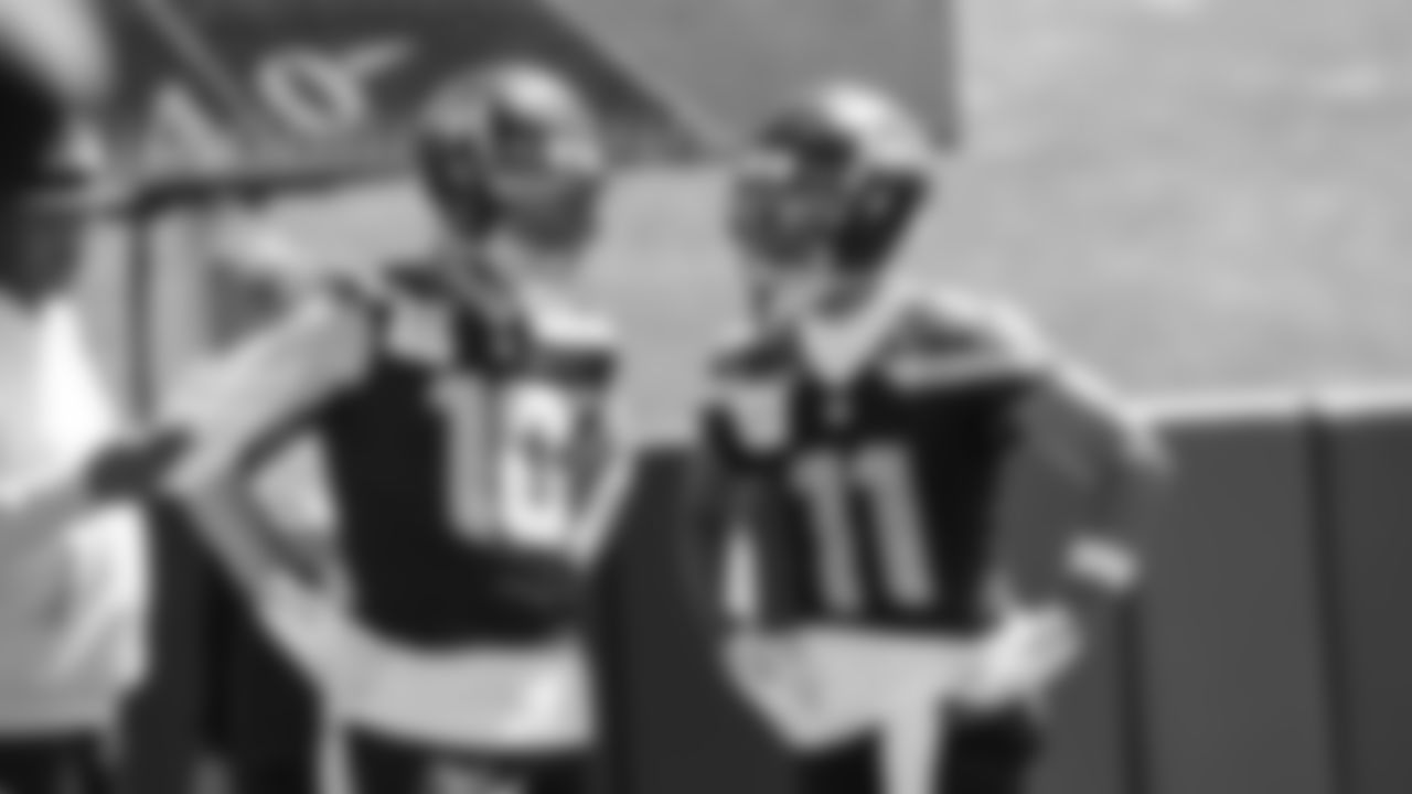 Seahawks wide receiver Cooper Kupp (10) and wide receiver Jaxon Smith-Njigba (11) participated in a workout on day three of OTAs on Friday, May 30, 2025 at the Virginia Mason Athletic Center.
