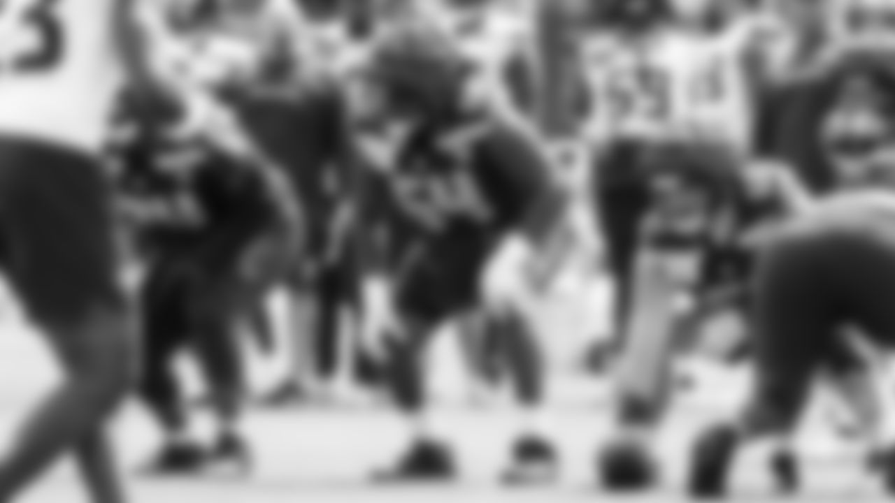 Seahawks guard Christian Haynes (64) practiced on day four of training camp on July 26, 2025 at the Virginia Mason Athletic Center.