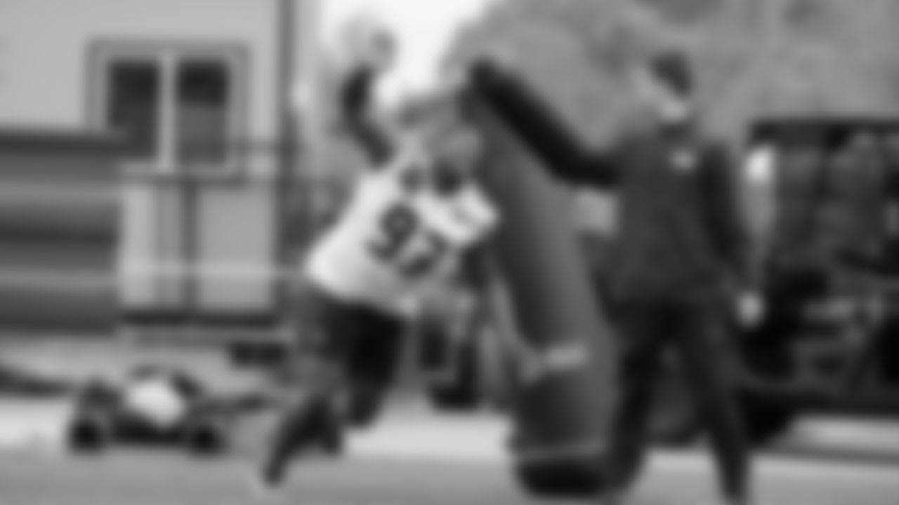 Seahawks nose tackle DeMeco Roland (93) participated in a workout on May 13, 2025 at the Virginia Mason Athletic Center.