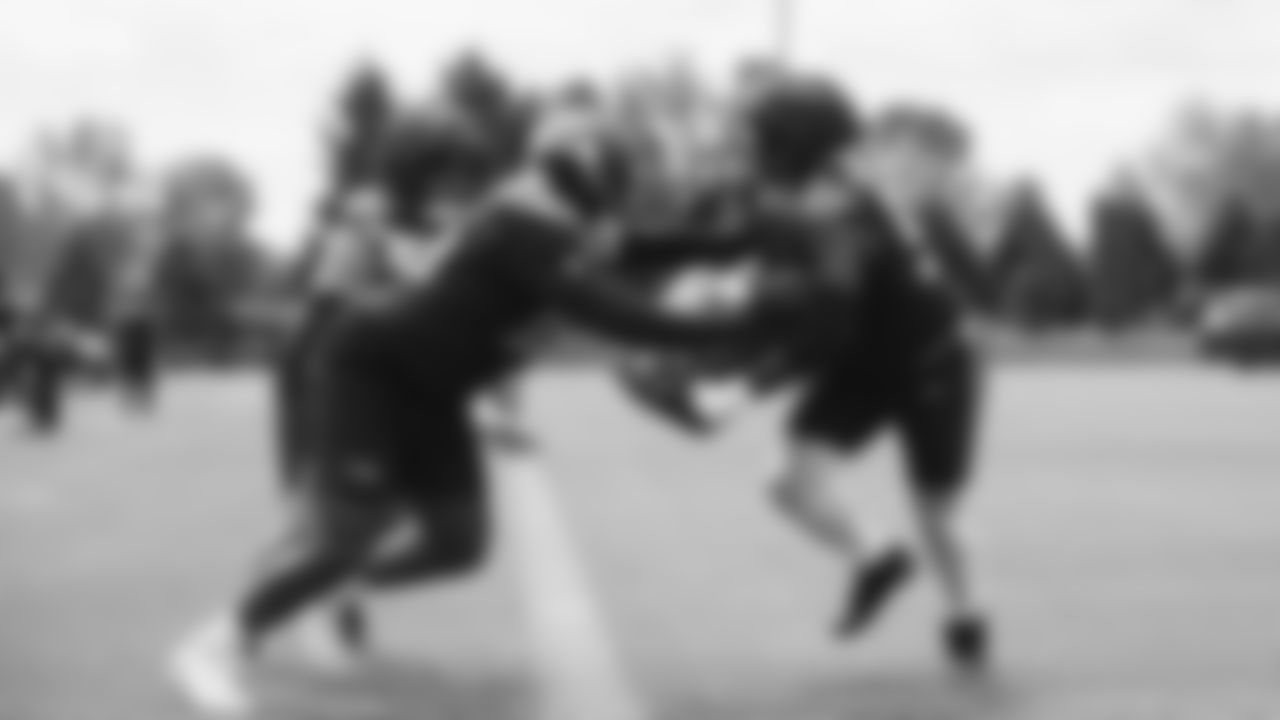 Seahawks tackle Michael Jerrell (65) practiced on day three of training camp on July 25, 2025 at the Virginia Mason Athletic Center.
