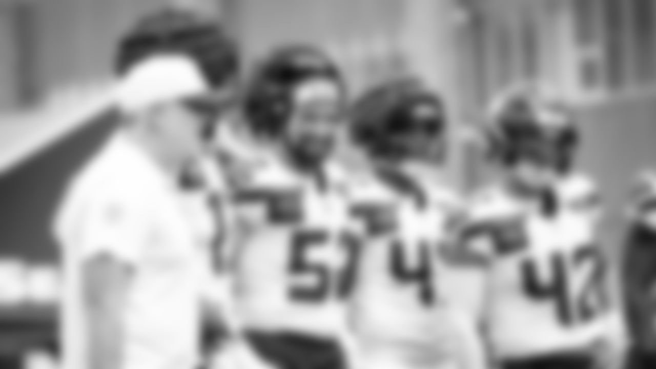Seahawks linebacker Patrick O'Connell (52) practiced on day three of training camp on July 25, 2025 at the Virginia Mason Athletic Center.