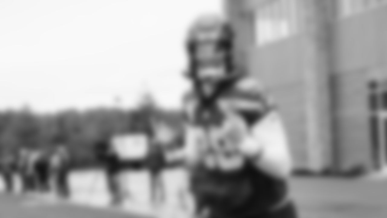 Seahawks tight end AJ Barner (88) practiced on Friday, January 30, 2026 at the Virginia Mason Athletic Center.