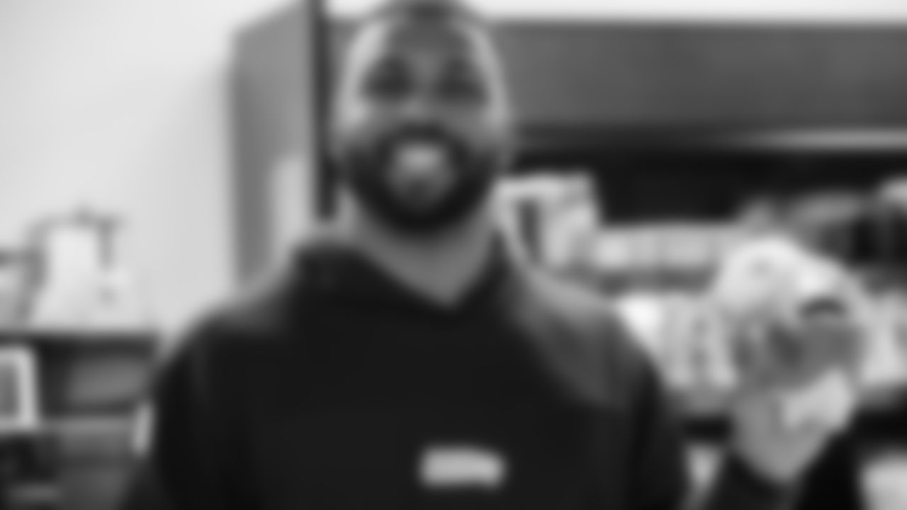 Seahawks safety Julian Love (20) unboxed his My Cause My Cleats at the Virginia Mason Athletic Center.