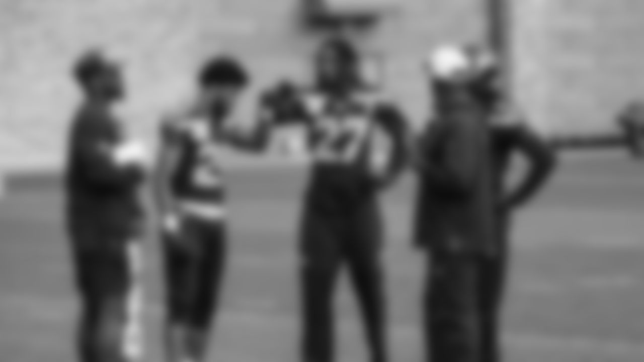 Seahawks cornerback Josh Jobe (29) and cornerback Riq Woolen (27) practiced on Thursday, October 9, 2025 at the Virginia Mason Athletic Center.