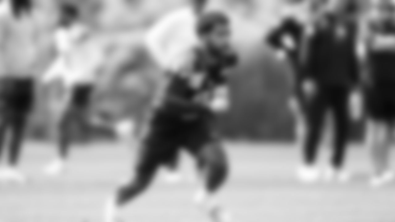 Wide receiver Michael Love (8) practiced on day one of rookie minicamp on May 2, 2025 at the Virginia Mason Athletic Center.