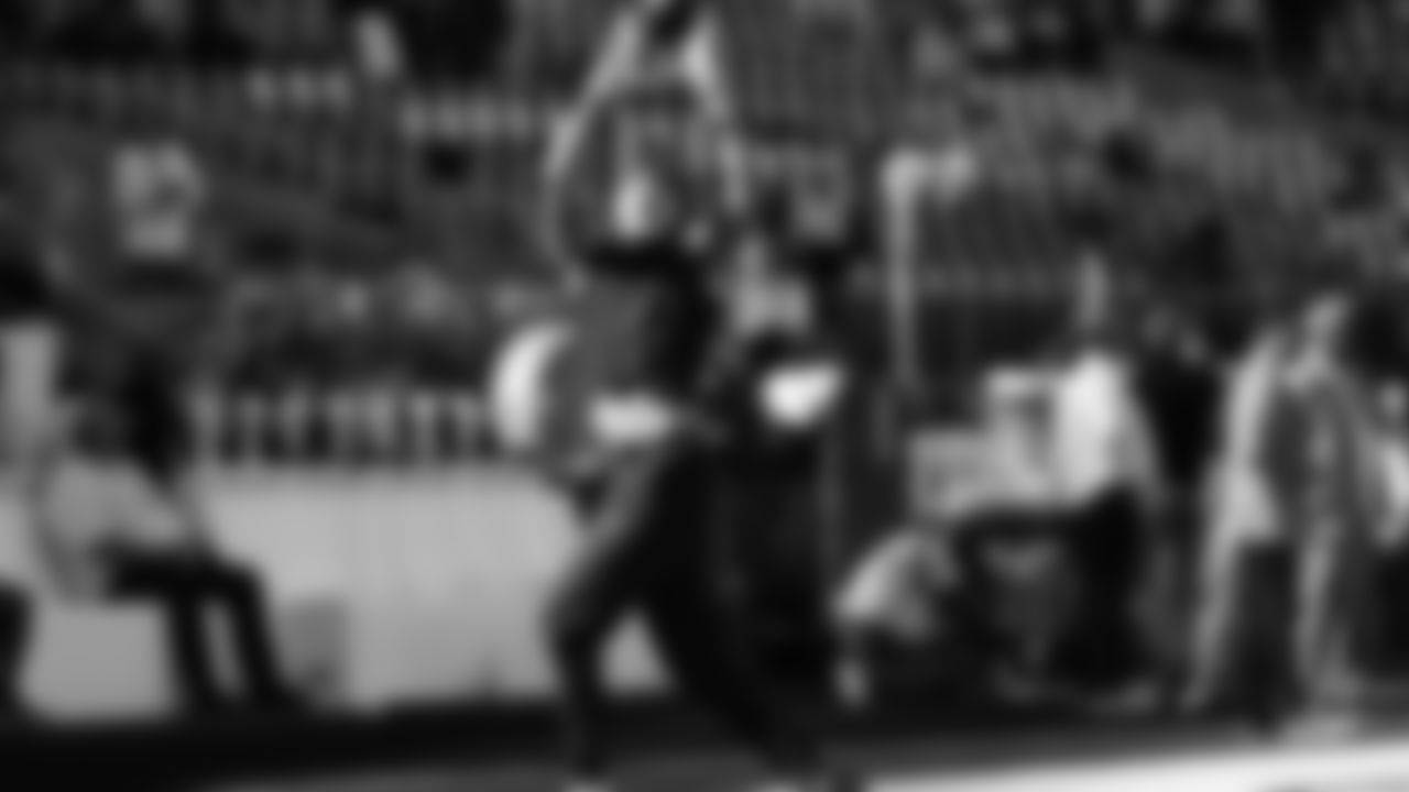 The Seahawks warm up ahead of Super Bowl LX vs. the Patriots at Levi's Stadium on Sunday, February 8, 2026.