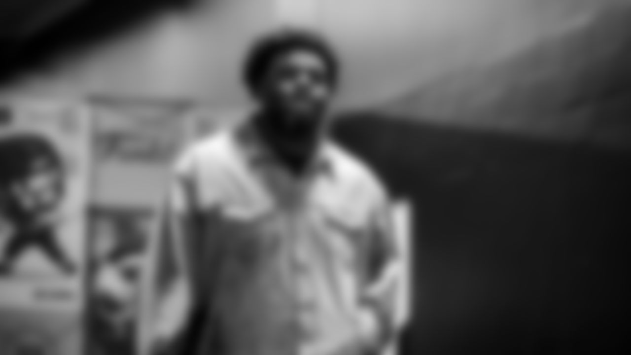 Seahawks defensive tackle Quinton Bohanna (92) arrives at Lumen Field for the Week 10 matchup vs. the Arizona Cardinals.