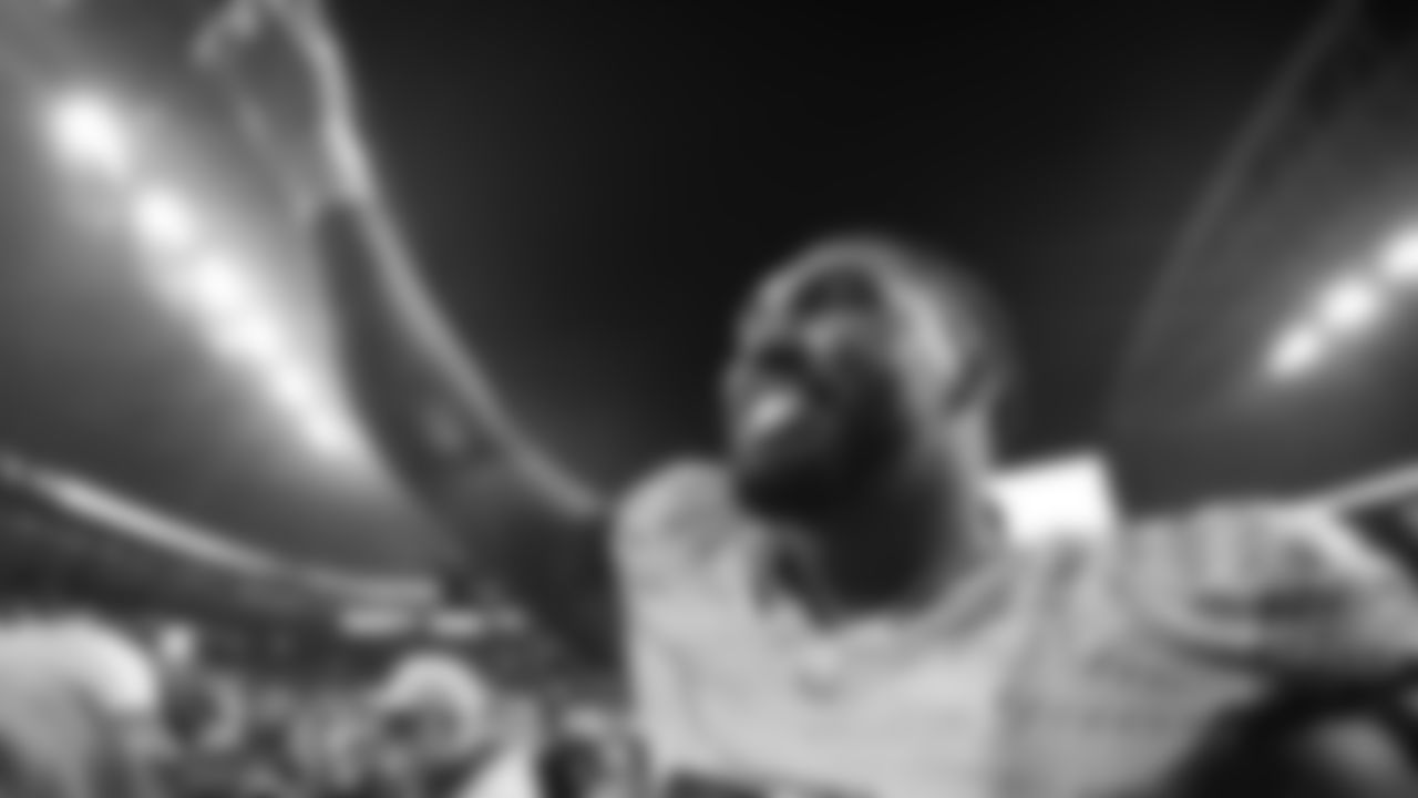 The Seahawks celebrated the 38-37 overtime-win vs. the L.A. Rams in Week 16.