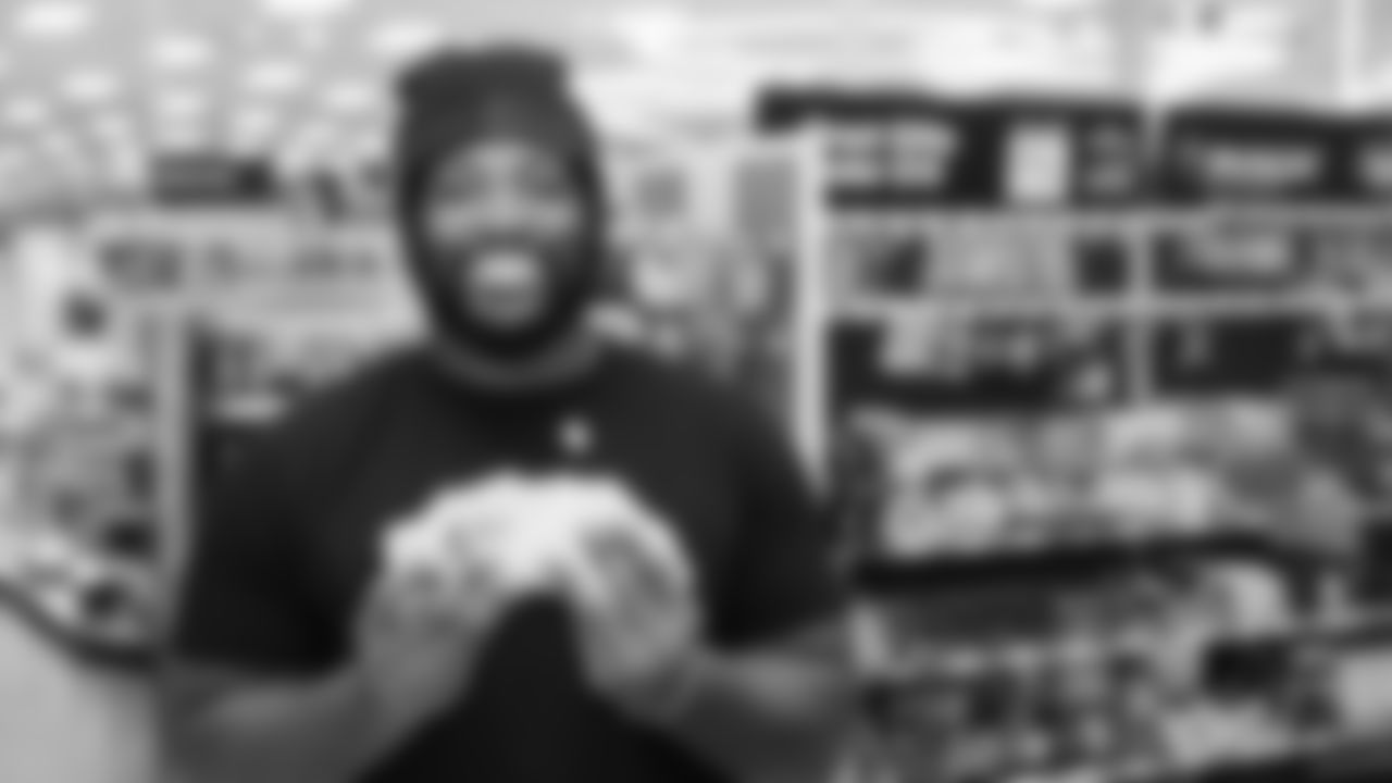 Seahawks offensive lineman Josh Jones was joined by fellow offensive linemen as they hosted a holiday shopping spree for kids from the Boys & Girls Club on December 9, 2025.