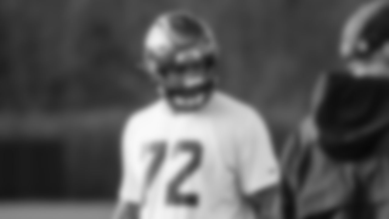 Seahawks tackle Abraham Lucas (72) practiced on Wednesday, December 17, 2025 at the Virginia Mason Athletic Center.