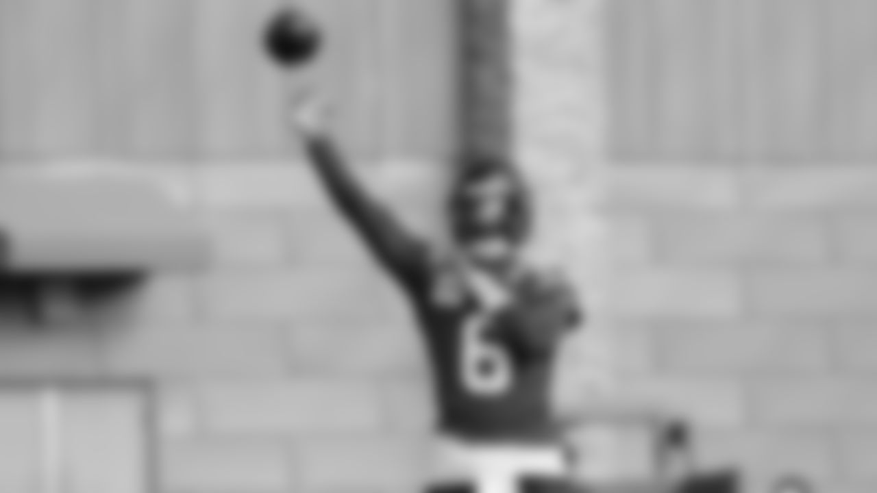 Seahawks quarterback Jalen Milroe (6) practiced on Friday, October 17, 2025 at the Virginia Mason Athletic Center.