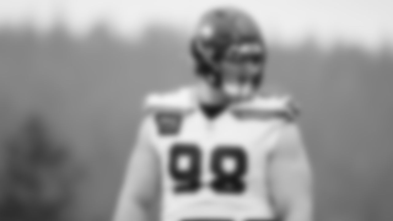 Seahawks defensive tackle Rylie Mills (98) practiced on Thursday, January 29, 2026 at the Virginia Mason Athletic Center.